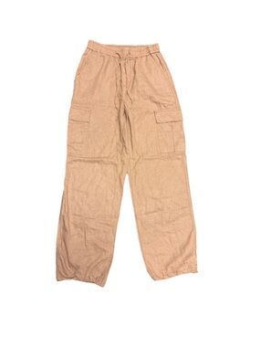 Linen  blend Cargo Pants Peach Joggers Relaxed Fit Y2K Beachy Neutral Pants